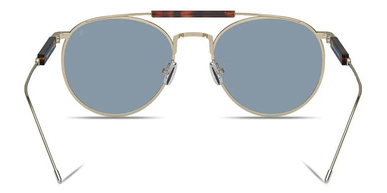 Shop BRUNELLO CUCINELLI Sartorial Sunset Unisex Round Sunglasses in Gold online.