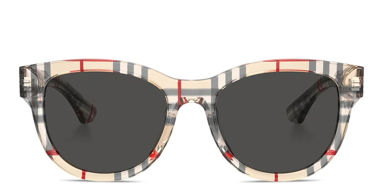 Shop BURBERRY Logo Print Panthos Sunglasses in white online.