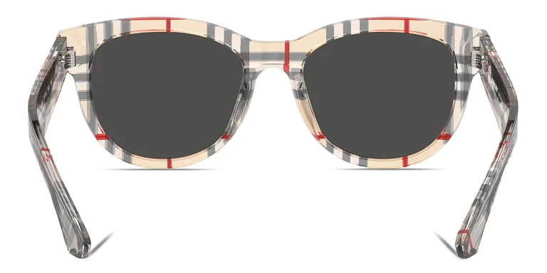 Shop BURBERRY Logo Print Panthos Sunglasses in white online.