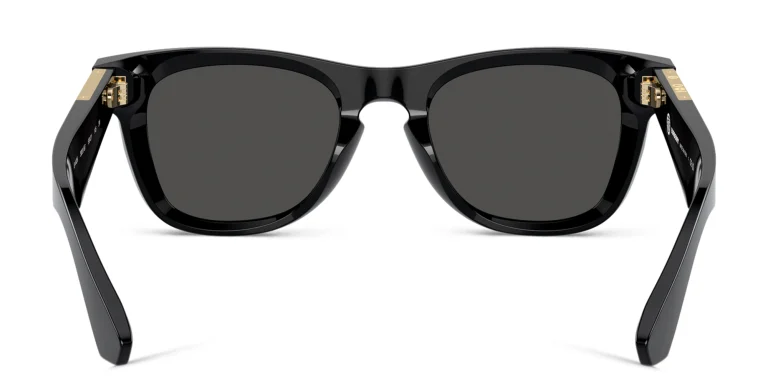 Shop BURBERRY Logo Square Sunglasses in Black online.