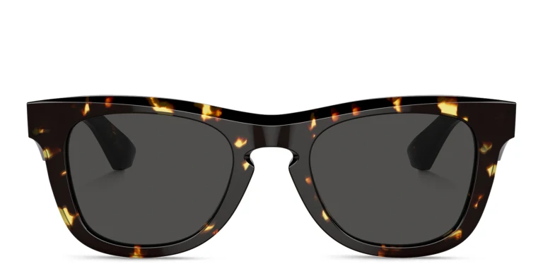 Shop BURBERRY Logo Unisex Square Sunglasses in Havana online.