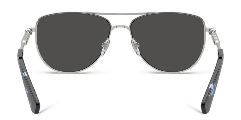 Shop BURBERRY Logo Aviator Sunglasses in Silver online.