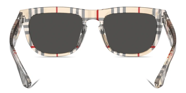 Shop BURBERRY Vintage Check Square Sunglasses in Brown online.