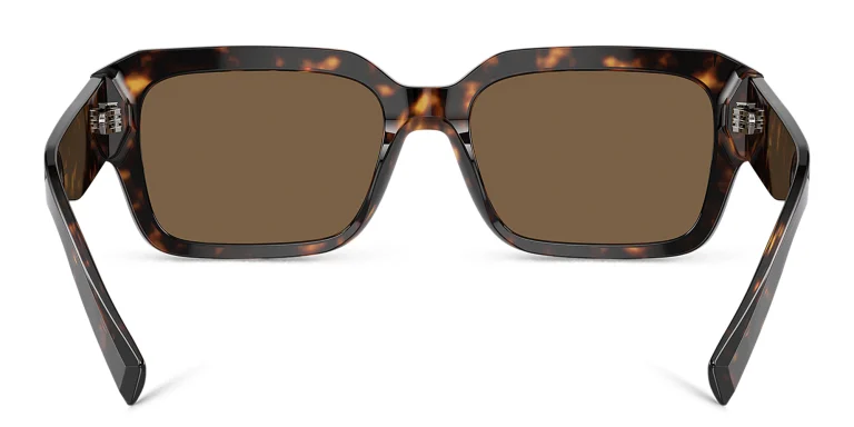 Shop Dolce & Gabbana Logo Rectangle Sunglasses in Havana online.