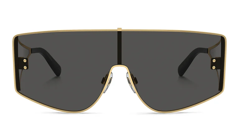 Shop Dolce & Gabbana Logo Rectangle Sunglasses in Gold online.