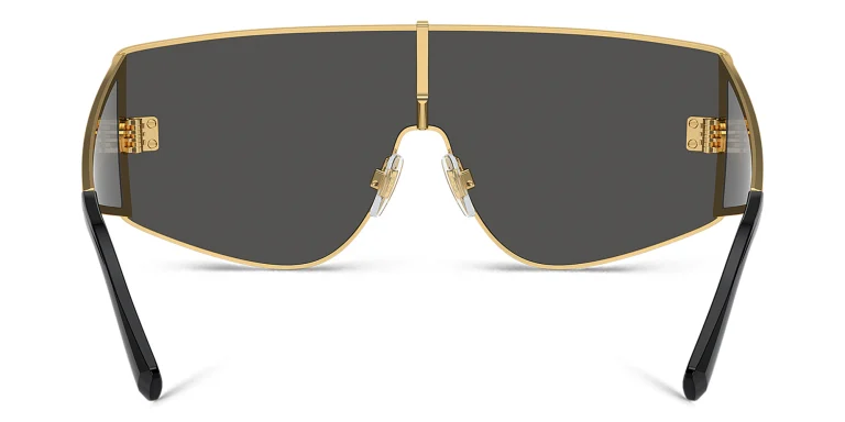Shop Dolce & Gabbana Logo Rectangle Sunglasses in Gold online.