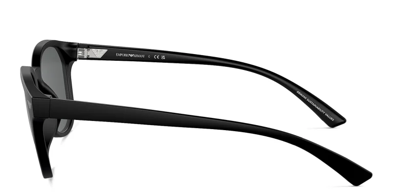 Shop Emporio Armani Logo Panthos Sunglasses in Black online.