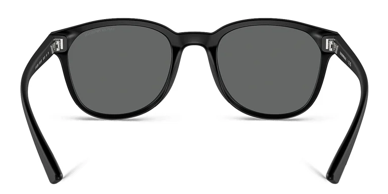 Shop Emporio Armani Logo Panthos Sunglasses in Black online.