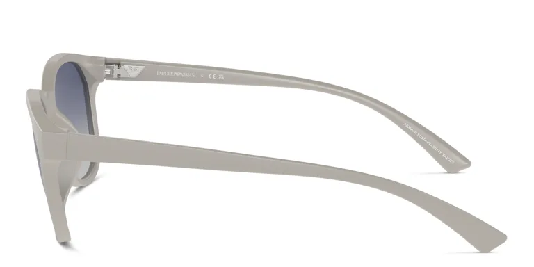 Shop Emporio Armani Logo Panthos Sunglasses in Grey online.