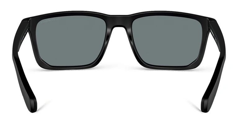 Shop Emporio Armani Logo Rectangle Sunglasses in Black online.