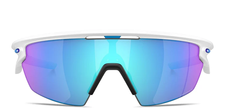 Shop Oakley Sphaera Unisex Half-Rim Mask Sunglasses in White online.