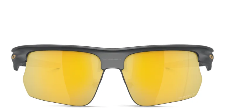 Shop Oakley BiSphaera Unisex Half-Rim Wide Rectangle Sunglasses in Black online.