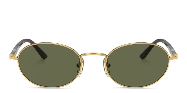 Shop PERSOL Ida Unisex Oval Sunglasses in Gold online.