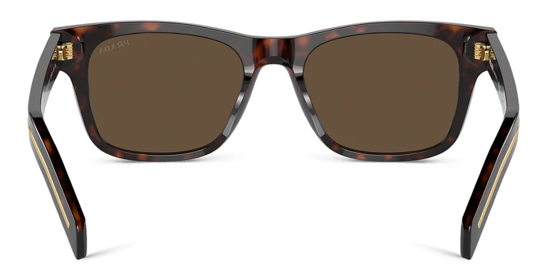 Shop PRADA Logo Rectangle Sunglasses in Tortoise online.
