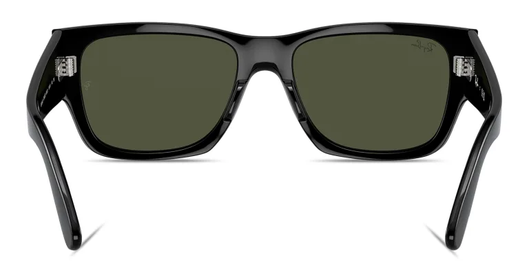 Shop Ray-Ban Carlos Unisex Rectangle Sunglasses in Black online.