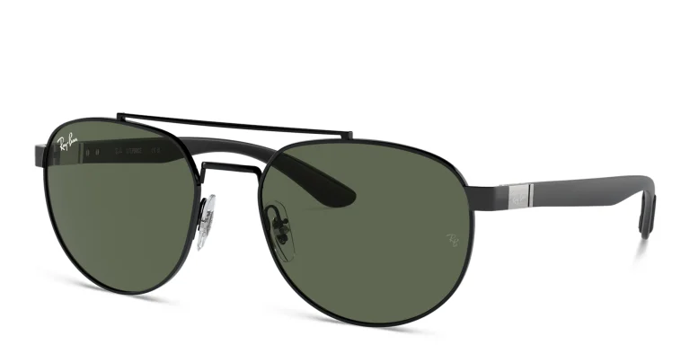 Shop Ray-Ban Logo Unisex Irregular Sunglasses in Black online.
