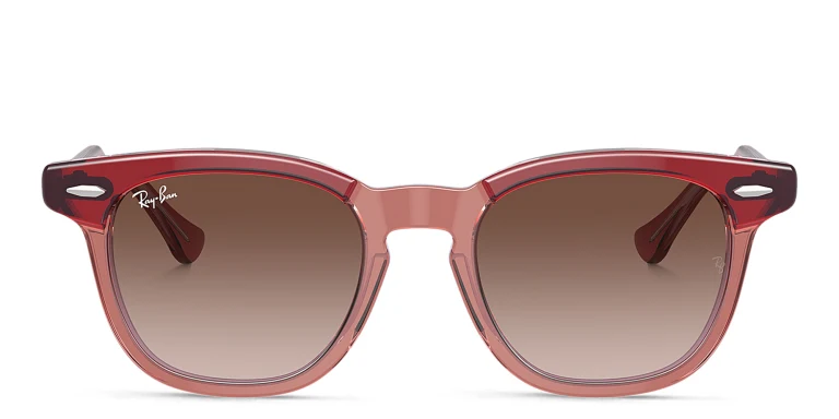 Shop Ray-Ban Junior Logo Kids Square Sunglasses in Red online.