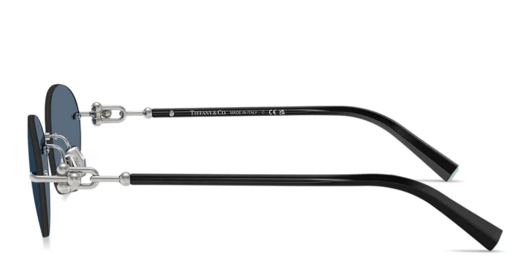 Shop TIFFANY Tiffany HardWear Rimless Oval Sunglasses in Silver online.
