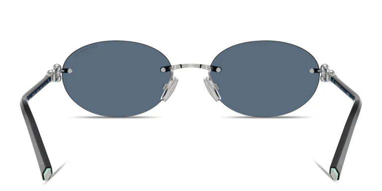 Shop TIFFANY Tiffany HardWear Rimless Oval Sunglasses in Silver online.