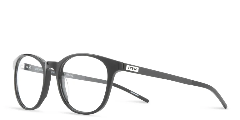 Shop EYE'M Unisex Round Eyeglasses in Black online.