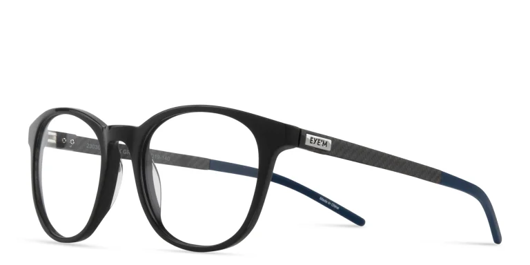 Shop EYE'M Unisex Round Eyeglasses in Black online.