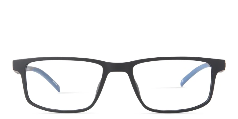 Shop EYE'M Clip-On Rectangle Eyeglasses in Black online.