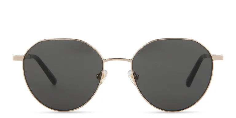 Shop EYE'M Round Sunglasses in Gold online.