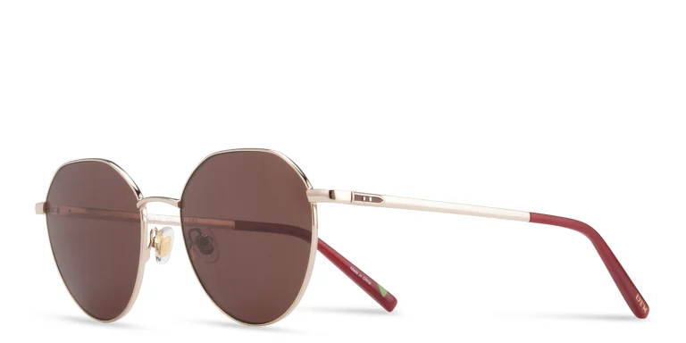 Shop EYE'M Round Sunglasses in Gold online.