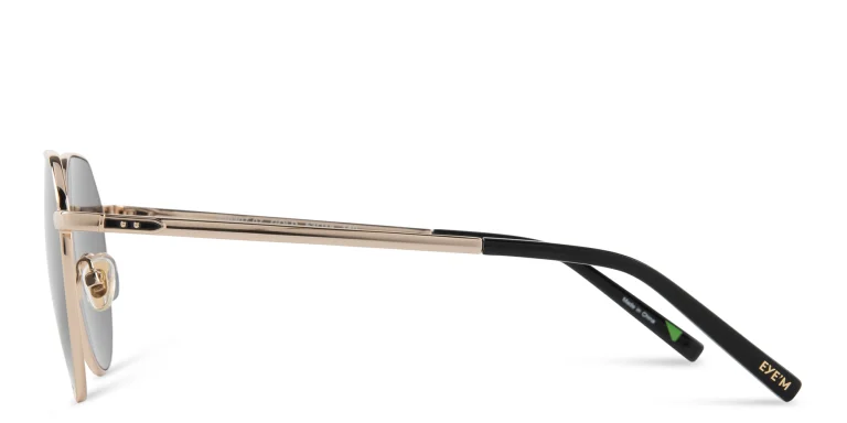 Shop EYE'M Round Sunglasses in Gold online.