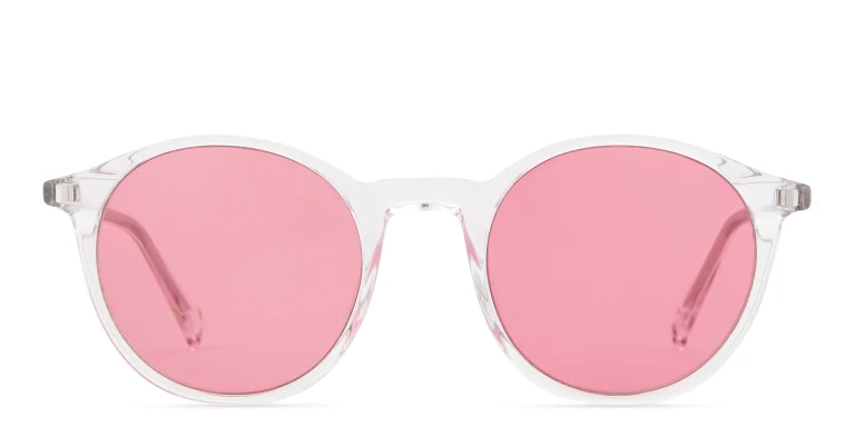 Shop EYE'M Round Sunglasses in Clear online.