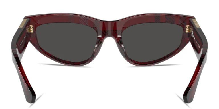 Shop BURBERRY Engraved Logo Cat-Eye Sunglasses in Red online.