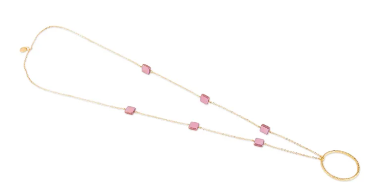 Shop LUTECE Nicole Glasses Necklace in Pink online.