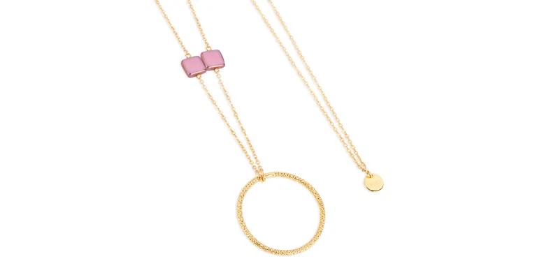 Shop LUTECE Nicole Glasses Necklace in Pink online.