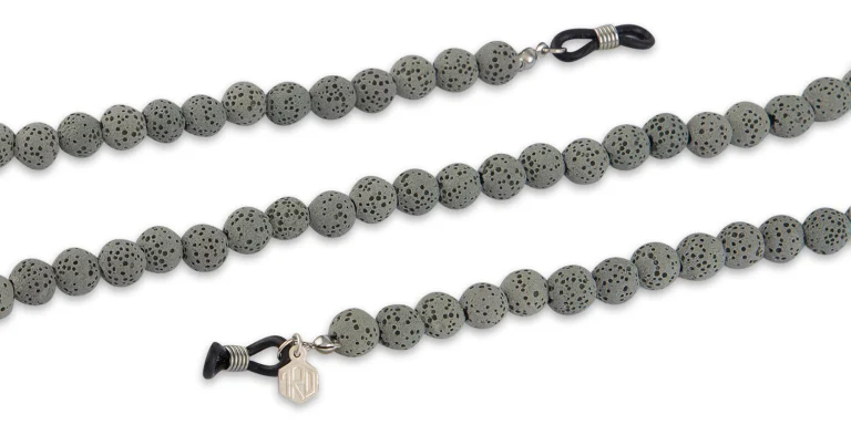 Shop The RICCI DISTRICT Lava Stone Unisex Glasses Chain in Grey online.