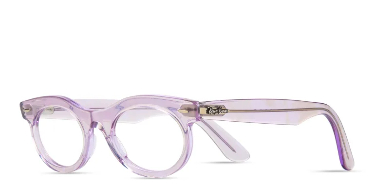 Shop Ray-Ban Wayfarer Oval Optics Change Eyeglasses in Purple online.