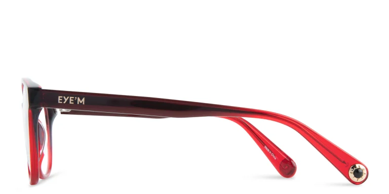 Shop EYE'M Round Eyeglasses in Red online.