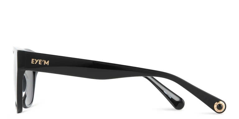 Shop EYE'M Square Sunglasses in Black online.