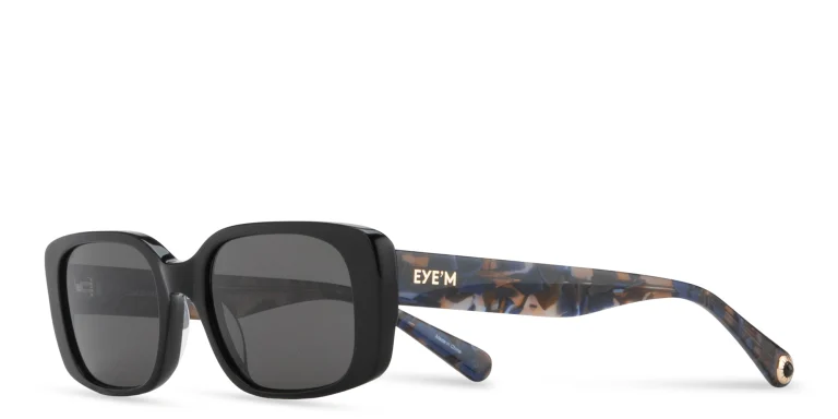 Shop EYE'M Rectangle Sunglasses in Black online.