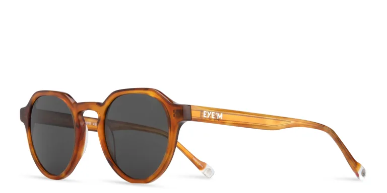 Shop EYE'M Round Sunglasses in Brown online.