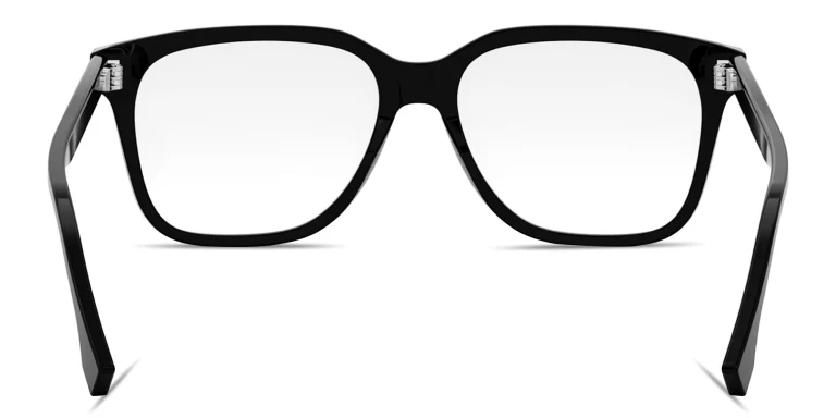 Shop FENDI Fendi Fine Black Square Eyeglasses in Black online.