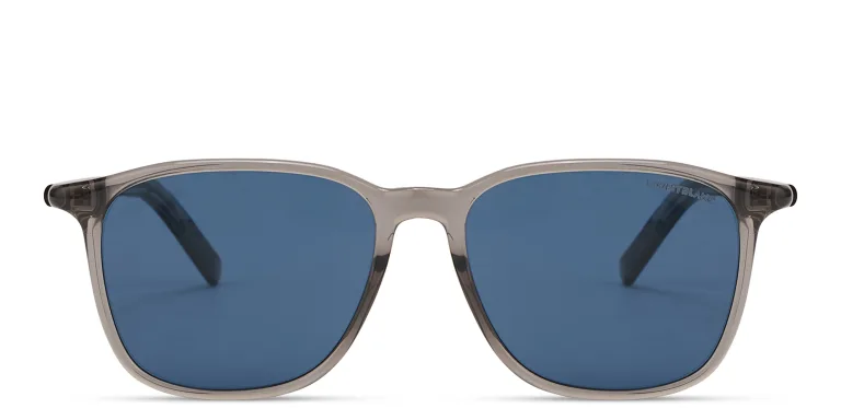 Shop MONTBLANC Snowcap Square Sunglasses in Grey online.