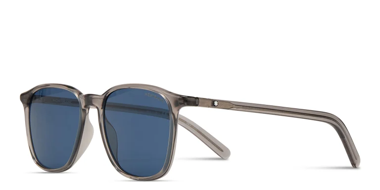 Shop MONTBLANC Snowcap Square Sunglasses in Grey online.
