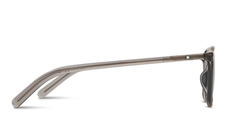 Shop MONTBLANC Snowcap Square Sunglasses in Grey online.