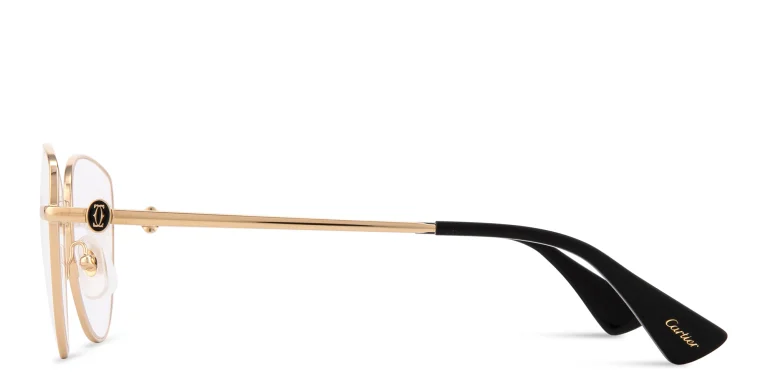 Shop Cartier Signature 'C'de Cartier Wide Round Eyeglasses in Gold online.