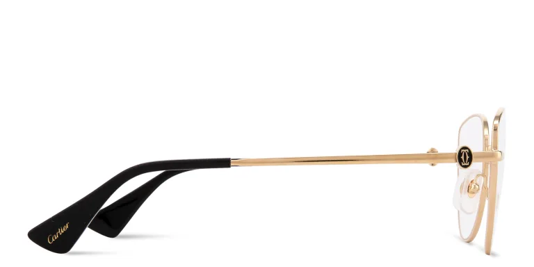 Shop Cartier Signature 'C'de Cartier Wide Round Eyeglasses in Gold online.