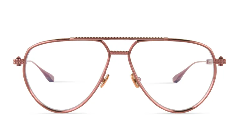 Shop VALENTINO V-Stud II Unisex Wide Aviator Eyeglasses in Gold online.