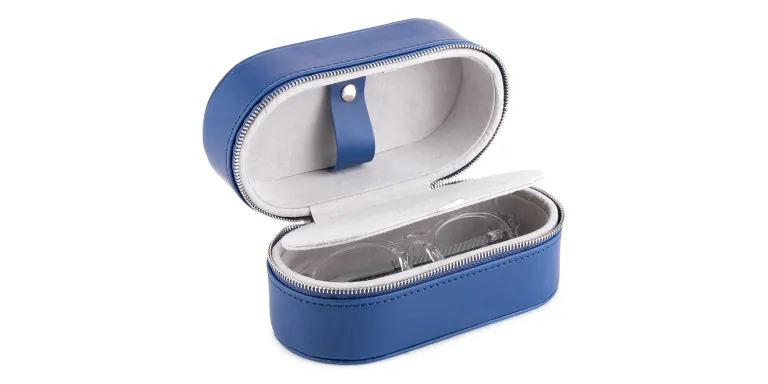 Shop MO Cases Leather Travel Case in Blue online.