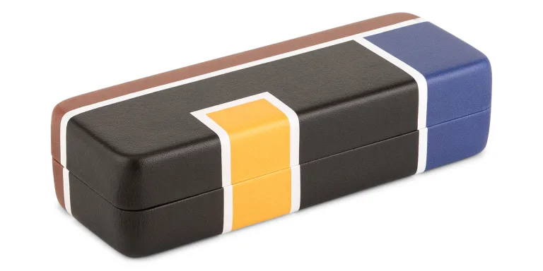 Shop MO Cases Unisex Leather Glasses Travel Case in Multicolor online.
