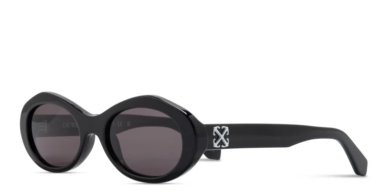 Shop OFF WHITE Edison Unisex Oval Sunglasses in Black online.