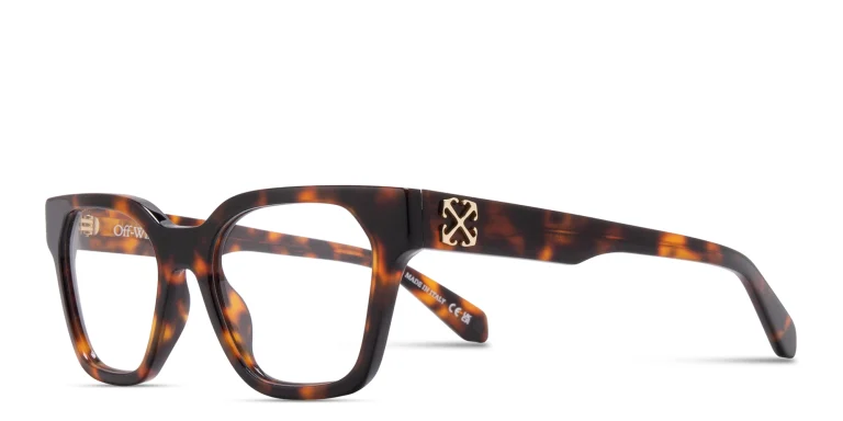 Shop OFF WHITE Arrows Motif Unisex Square Eyeglasses in Havana online.